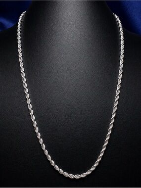 Chain Stainless Steel Twisted Rope Silver-tone